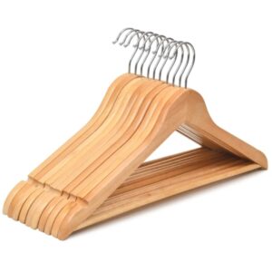 Modern Wooden Hangers 10Pcs – Eco-Friendly Solid Wood Children Clothes Hangers