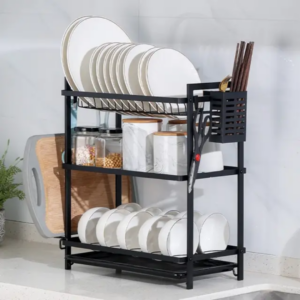 Kitchen Dish Drain Rack Tableware Pot Cover Chopping Board Storage Rack