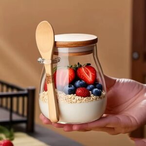 Glass Storage Canisters with Bamboo Spoon & Airtight Lid – 1000ml