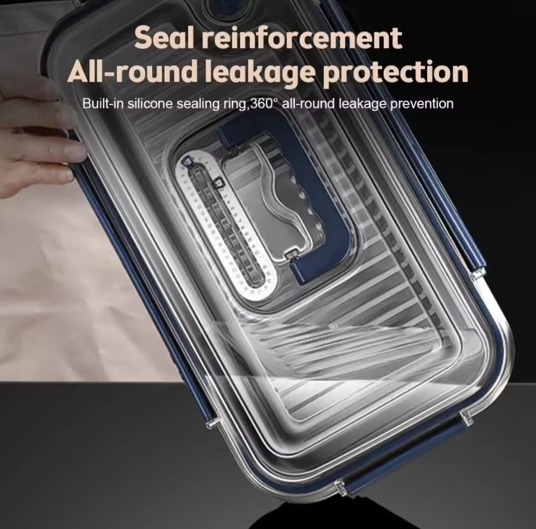 Food Grade Stainless Steel Large Capacity Leak Proof Kitchen Storage Container with Date Indicator