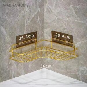 Gold Metal Bathroom Shelf Corner Shelf Shower Shampoo Storage Rack Holder Toilet Organizer WC Bathroom Shelves Accessories.