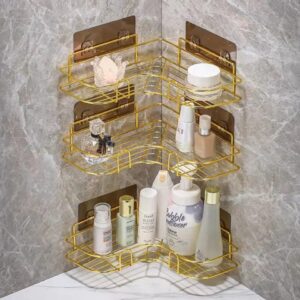 Gold Metal Bathroom Organizer