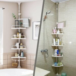 4 Tier Adjustable Telescopic Multi-Corner Shelf Organiser.
