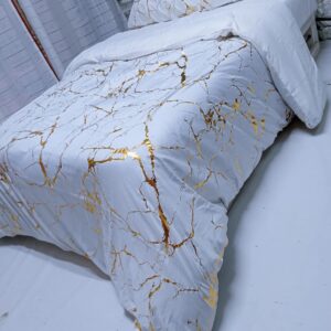 Luxury Gold Marble texture Foil style Duvet cover Set