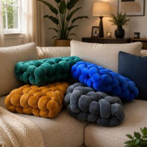 Scandinavian Ins Cushion Woven Pillow Square Plush Home Cushion Sofa Cushion Decorative Bay Window Cushion